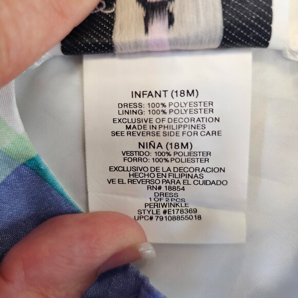 BOGO🎀 Rare Editions Plaid Dress with bow tie back- 18 Months - Picture 4 of 4